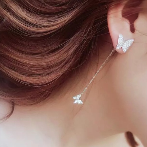 Sterling Silver 925 Butterfly 🦋 Stud Earrings - Picture 2 of 4